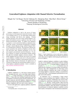 Generalized Lightness Adaptation with Channel Selective Normalization
