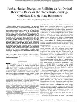 Packet Header Recognition Utilizing an All-Optical Reservoir Based on
  Reinforcement-Learning-Optimized Double-Ring Resonator