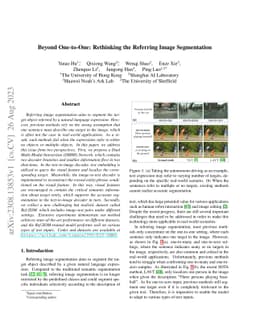 Beyond One-to-One: Rethinking the Referring Image Segmentation