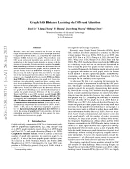 Graph Edit Distance Learning via Different Attention
