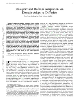Unsupervised Domain Adaptation via Domain-Adaptive Diffusion