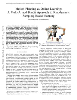 Motion Planning as Online Learning: A Multi-Armed Bandit Approach to
  Kinodynamic Sampling-Based Planning