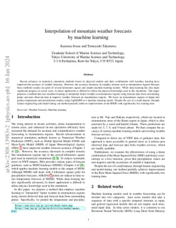 Interpolation of mountain weather forecasts by machine learning