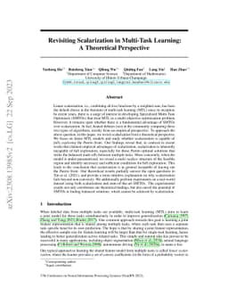 Revisiting Scalarization in Multi-Task Learning: A Theoretical
  Perspective