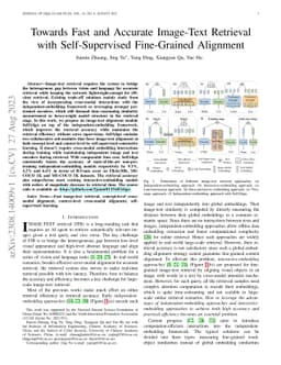 Towards Fast and Accurate Image-Text Retrieval with Self-Supervised
  Fine-Grained Alignment