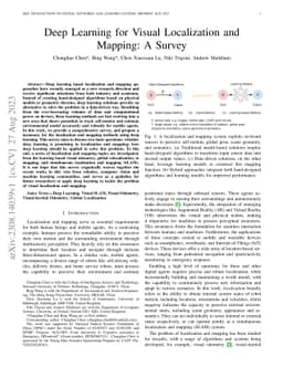 Deep Learning for Visual Localization and Mapping: A Survey