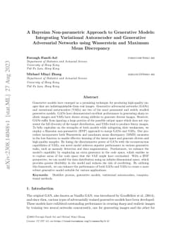 A Bayesian Non-parametric Approach to Generative Models: Integrating
  Variational Autoencoder and Generative Adversarial Networks using Wasserstein
  and Maximum Mean Discrepancy