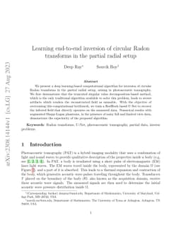 Learning end-to-end inversion of circular Radon transforms in the
  partial radial setup