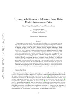 Hypergraph Structure Inference From Data Under Smoothness Prior