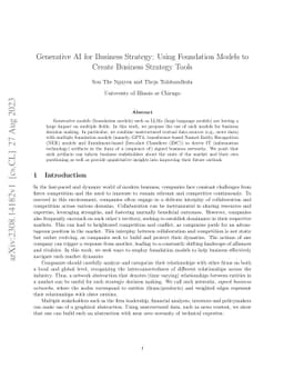 Generative AI for Business Strategy: Using Foundation Models to Create
  Business Strategy Tools