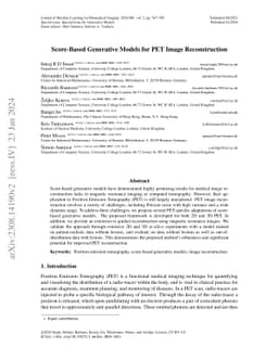 Score-Based Generative Models for PET Image Reconstruction