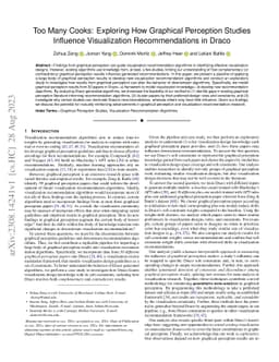 Too Many Cooks: Exploring How Graphical Perception Studies Influence
  Visualization Recommendations in Draco