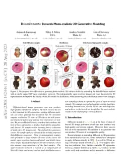 HoloFusion: Towards Photo-realistic 3D Generative Modeling