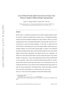 Local-Global Pseudo-label Correction for Source-free Domain Adaptive
  Medical Image Segmentation