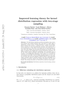 Improved learning theory for kernel distribution regression with two-stage sampling