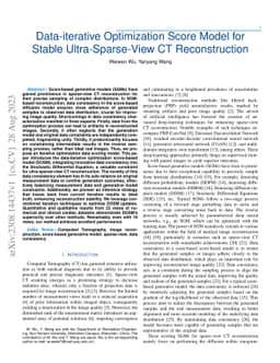 Data-iterative Optimization Score Model for Stable Ultra-Sparse-View CT
  Reconstruction
