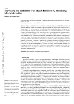 Improving the performance of object detection by preserving label
  distribution