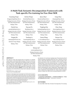 A Multi-Task Semantic Decomposition Framework with Task-specific
  Pre-training for Few-Shot NER