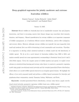 Deep graphical regression for jointly moderate and extreme Australian
  wildfires