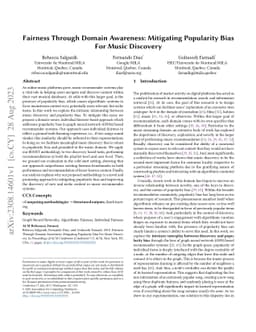 Fairness Through Domain Awareness: Mitigating Popularity Bias For Music
  Discovery