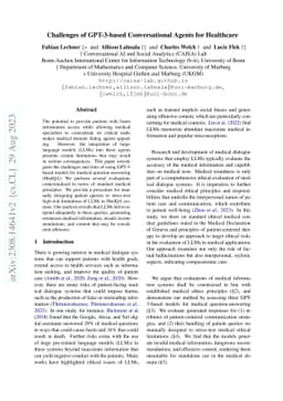 Challenges of GPT-3-based Conversational Agents for Healthcare