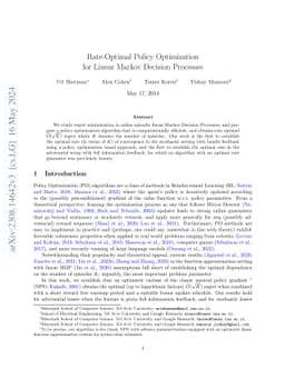 Rate-Optimal Policy Optimization for Linear Markov Decision Processes