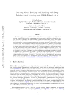 Learning Visual Tracking and Reaching with Deep Reinforcement Learning
  on a UR10e Robotic Arm