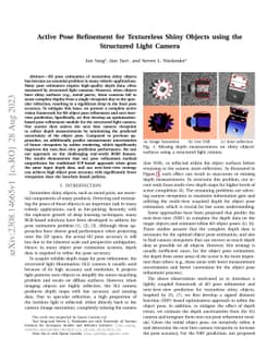 Active Pose Refinement for Textureless Shiny Objects using the
  Structured Light Camera
