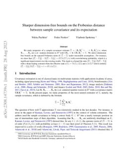 Sharper dimension-free bounds on the Frobenius distance between sample
  covariance and its expectation