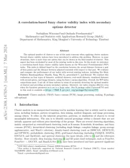 A correlation-based fuzzy cluster validity index with secondary options
  detector