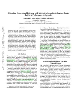 Extending Cross-Modal Retrieval with Interactive Learning to Improve
  Image Retrieval Performance in Forensics