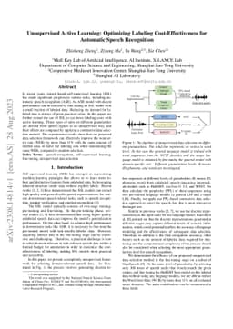 Unsupervised Active Learning: Optimizing Labeling Cost-Effectiveness for
  Automatic Speech Recognition