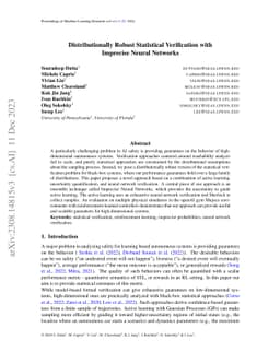 Distributionally Robust Statistical Verification with Imprecise Neural Networks