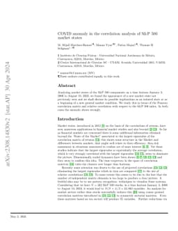 COVID anomaly in the correlation analysis of S&P 500 market states