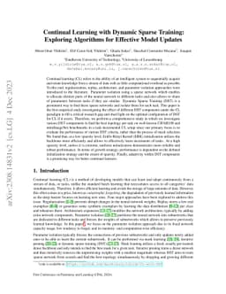 Continual Learning with Dynamic Sparse Training: Exploring Algorithms
  for Effective Model Updates