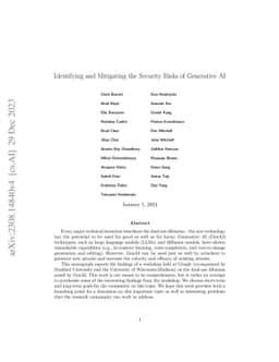 Identifying and Mitigating the Security Risks of Generative AI