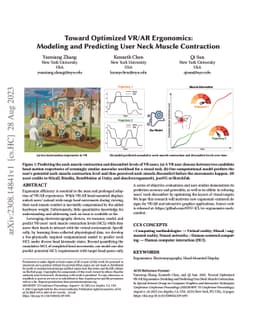 Toward Optimized VR/AR Ergonomics: Modeling and Predicting User Neck
  Muscle Contraction