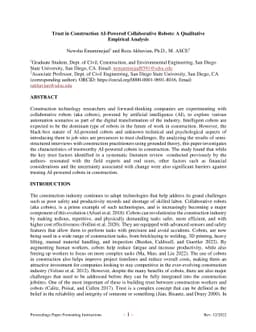 Trust in Construction AI-Powered Collaborative Robots: A Qualitative
  Empirical Analysis