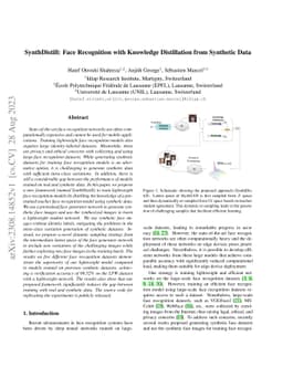 SynthDistill: Face Recognition with Knowledge Distillation from
  Synthetic Data