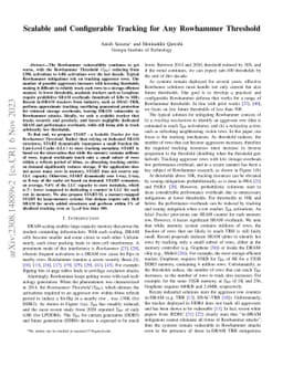 Scalable and Configurable Tracking for Any Rowhammer Threshold