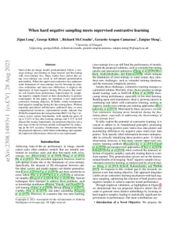 When hard negative sampling meets supervised contrastive learning