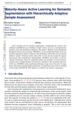 Maturity-Aware Active Learning for Semantic Segmentation with
  Hierarchically-Adaptive Sample Assessment