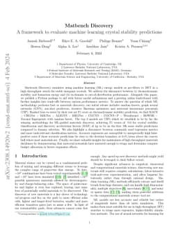 Matbench Discovery -- A framework to evaluate machine learning crystal
  stability predictions