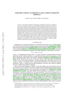 Noise-Free Sampling Algorithms via Regularized Wasserstein Proximals