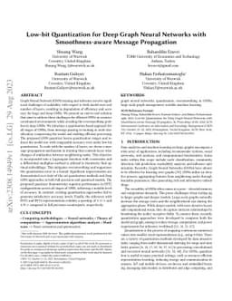 Low-bit Quantization for Deep Graph Neural Networks with
  Smoothness-aware Message Propagation