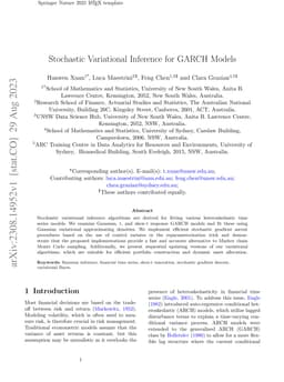 Stochastic Variational Inference for GARCH Models