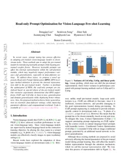 Read-only Prompt Optimization for Vision-Language Few-shot Learning