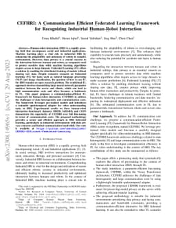 CEFHRI: A Communication Efficient Federated Learning Framework for
  Recognizing Industrial Human-Robot Interaction