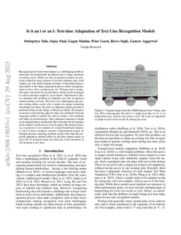Is it an i or an l: Test-time Adaptation of Text Line Recognition Models