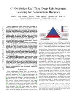 R^3: On-device Real-Time Deep Reinforcement Learning for Autonomous
  Robotics